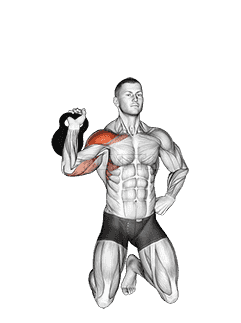 Kettlebell Kneeling One Arm Shoulder Press demonstration