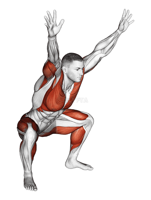 Sitting Sumo with Arms-Up Mobility Stretch demonstration