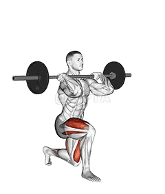 Barbell Front Rack Rear Lunge demonstration