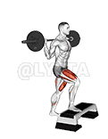 Barbell Knee Raise Step-Up demonstration
